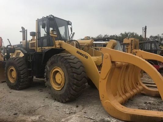 WA470 Used Komatsu Wheel Loader 2010 Year With Grapple Yellow Color