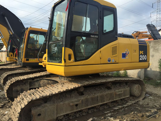 Japan Origin Second Hand Komatsu PC200-7 Excavator Heavy Duty Yellow Color