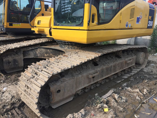 Japan Origin Second Hand Komatsu PC200-7 Excavator Heavy Duty Yellow Color