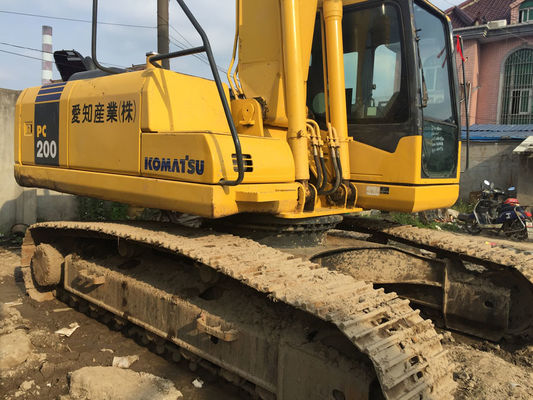 Japan Origin Second Hand Komatsu PC200-7 Excavator Heavy Duty Yellow Color
